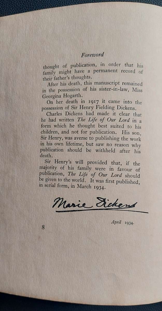 1st Edition of Charles Dickens' The Life of Our Lord - 1934 Associated Newspapers Ltd.