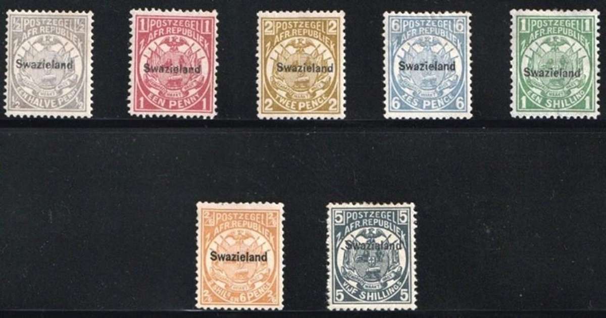 SWAZILAND - 1889 - TRANSVAAL OVPT " SWAZILAND" - MM TO 5/- - CV  R 16,742.00 - SG 1-4, 6-8 - VIEW