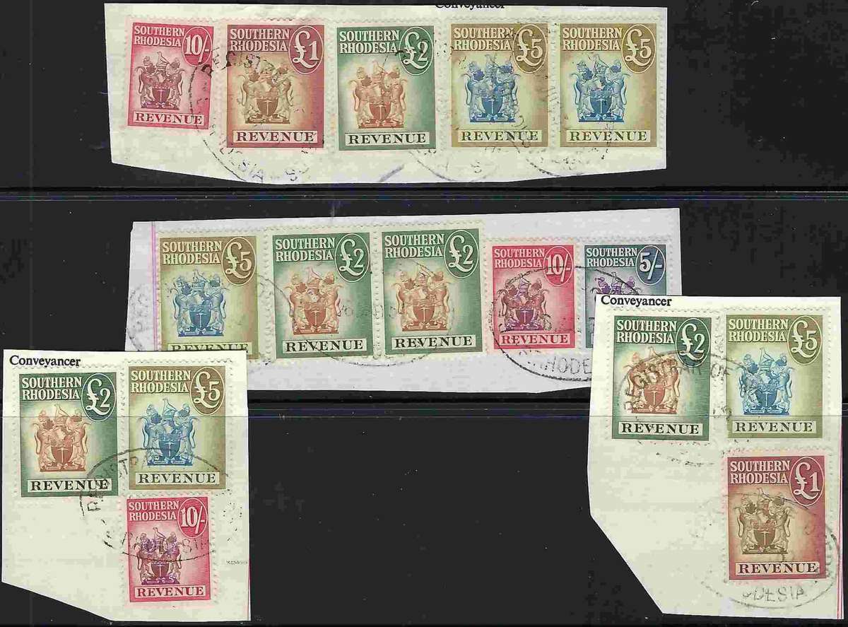 SOUTHERN RHODESIA - A LOVELY GROUP OF HIGH VALUE REVENUES - SUPERB USED