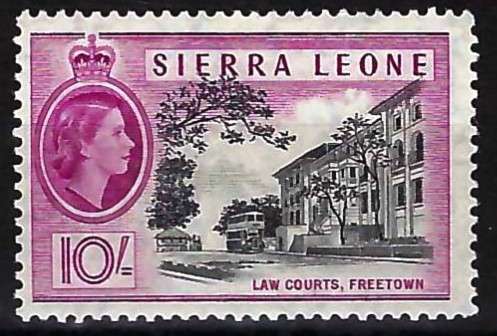 SIERRA LEONE - QE2 - 10 SHILLINGS - UNMOUNTED - SG 221a - CV  R 370.00 - VIEW BELOW