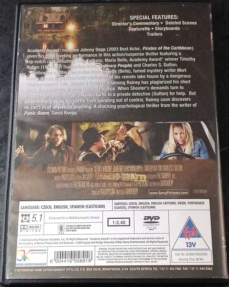Secret Window DVD Johnny Depp [BBOX 1] Region 2