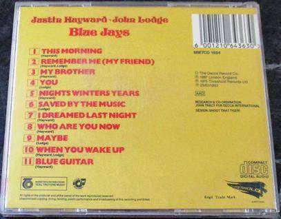 JUSTIN HAYWARD + JOHN LODGE Blue Jays CD [Shelf G x 7]