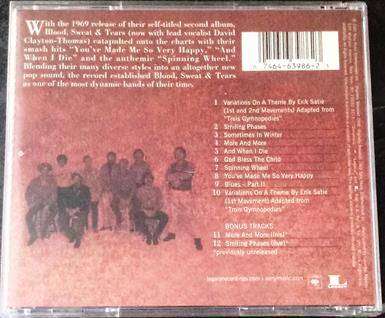 BLOOD SWEAT & TEARS Self Titled CD [Shelf G x 14]