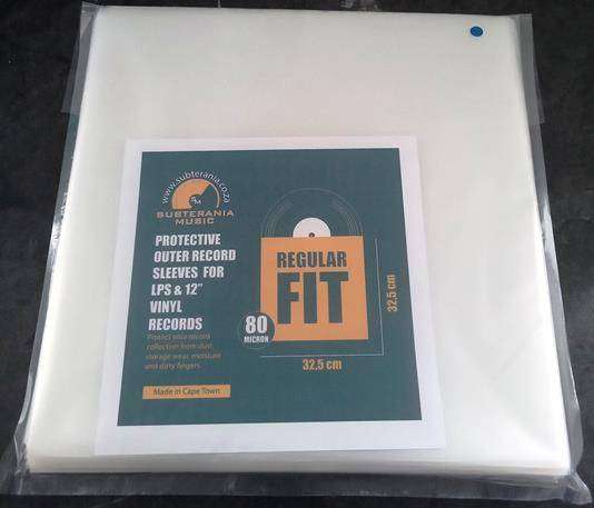 100 PACK 80 micron OUTER PROTECTIVE VINYL SLEEVES for 12` VINYL [32.5 x32.5 cm]