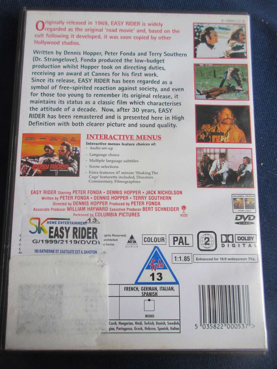 Easy Rider DVD Jack Nicholson [BBOX 13] Region 2