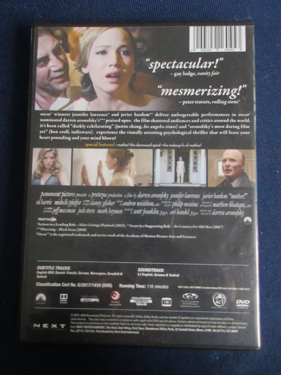 Mother! DVD Jennifer Lawrence Javier Bardem  [BBOX 2] Region 2
