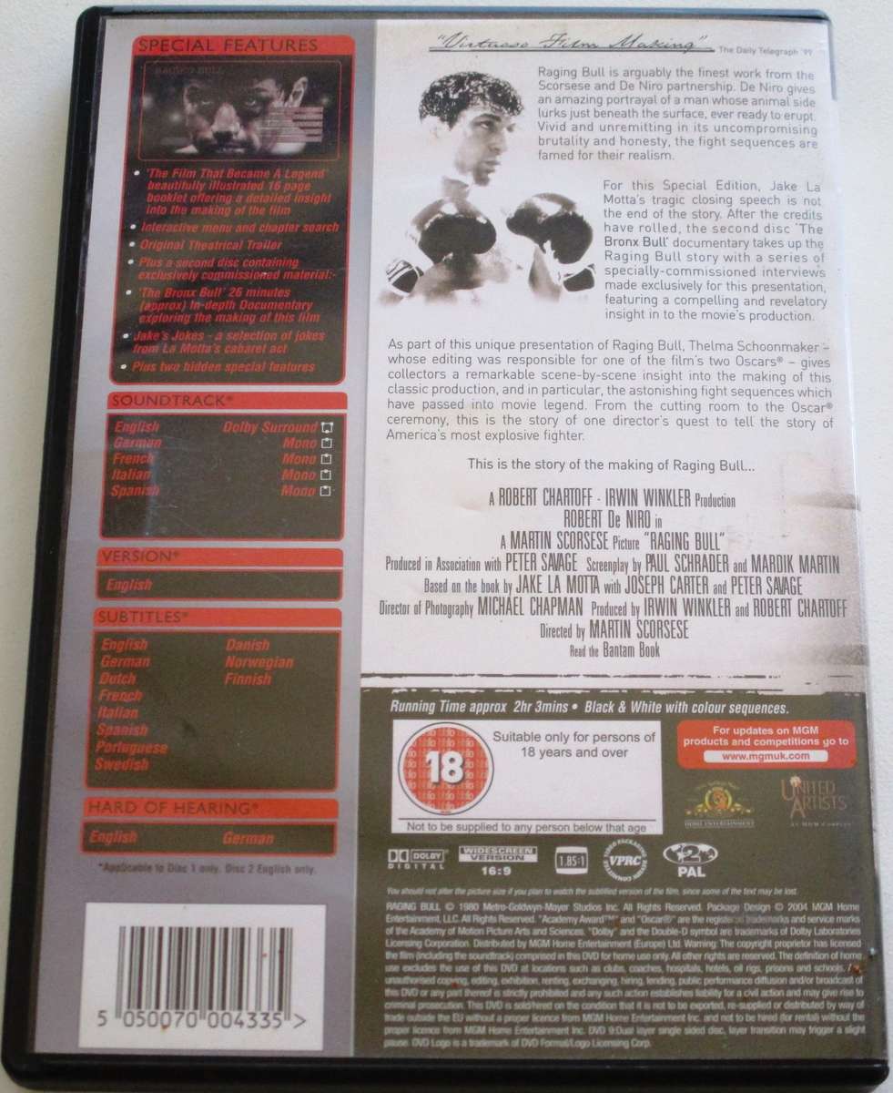 RAGING BULL Special Edition 2xDVD De Niro [BBOX 7]
