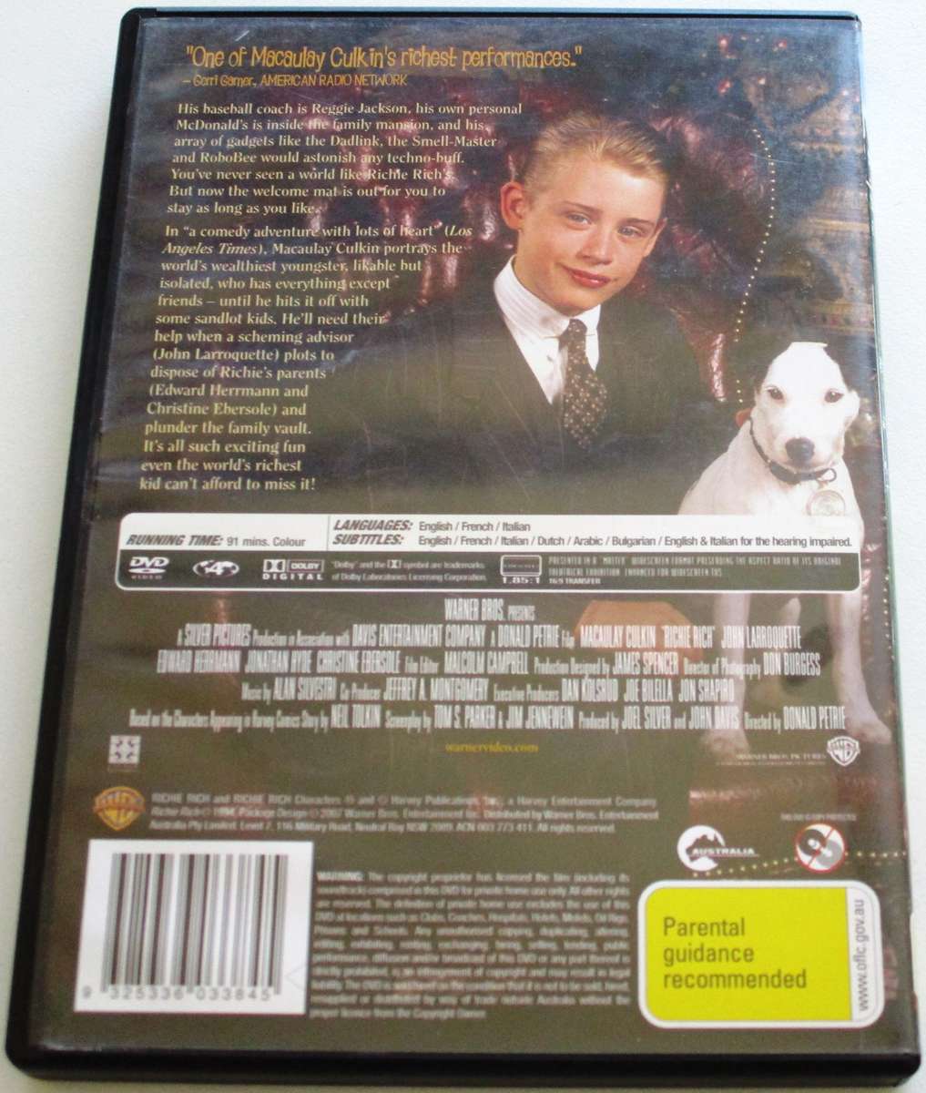 RICHIE RICH Macaulay Culkin DVD [BBOX 8] Region 4