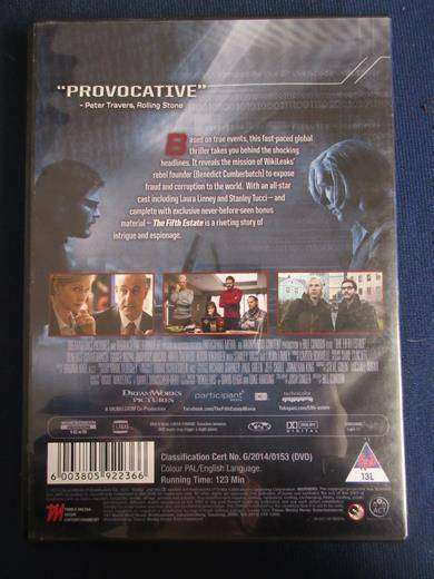 THE 5IFTH ESTATE DVD  [BBOX 15] Region 2