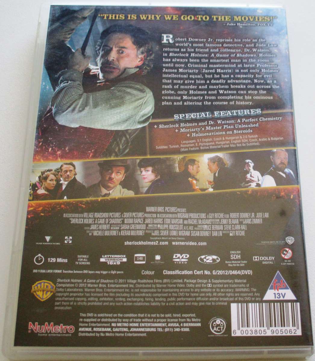 SHERLOCK HOLMES A Game of Shadows DVD [BBOX 10]