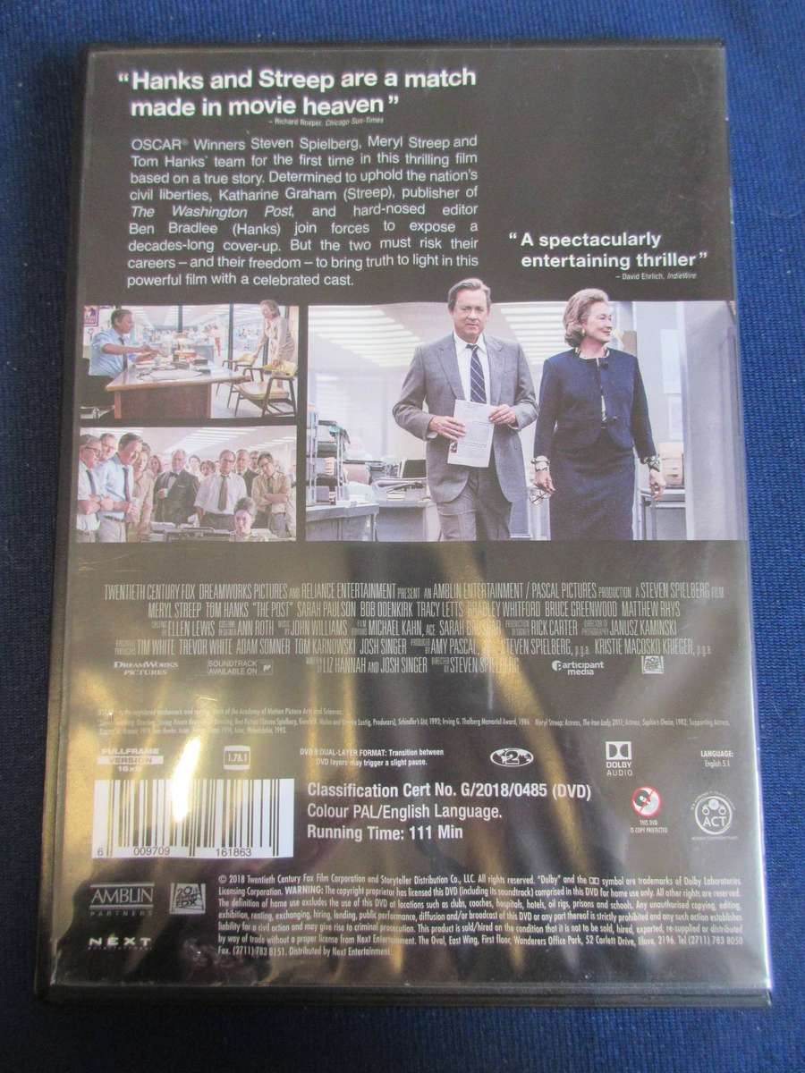 The Post DVD Meryl Streep Tom Hanks [BBOX 6] Region 2