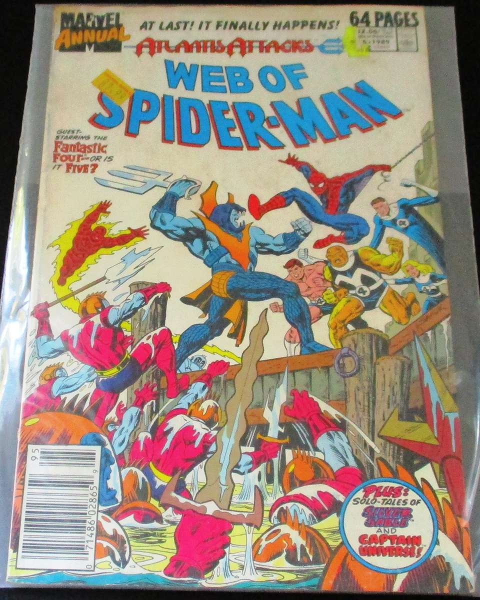 MARVEL Annual THE WEB OF SPIDER-MAN with THE FANTASTIC FOUR Atlantis Attacks #5 1989 [Box 2]