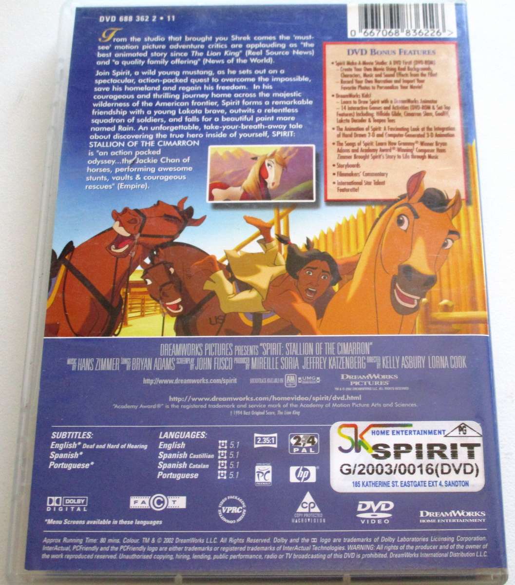 SPIRIT Stallion of the Cimarron DVD [BBOX 12]
