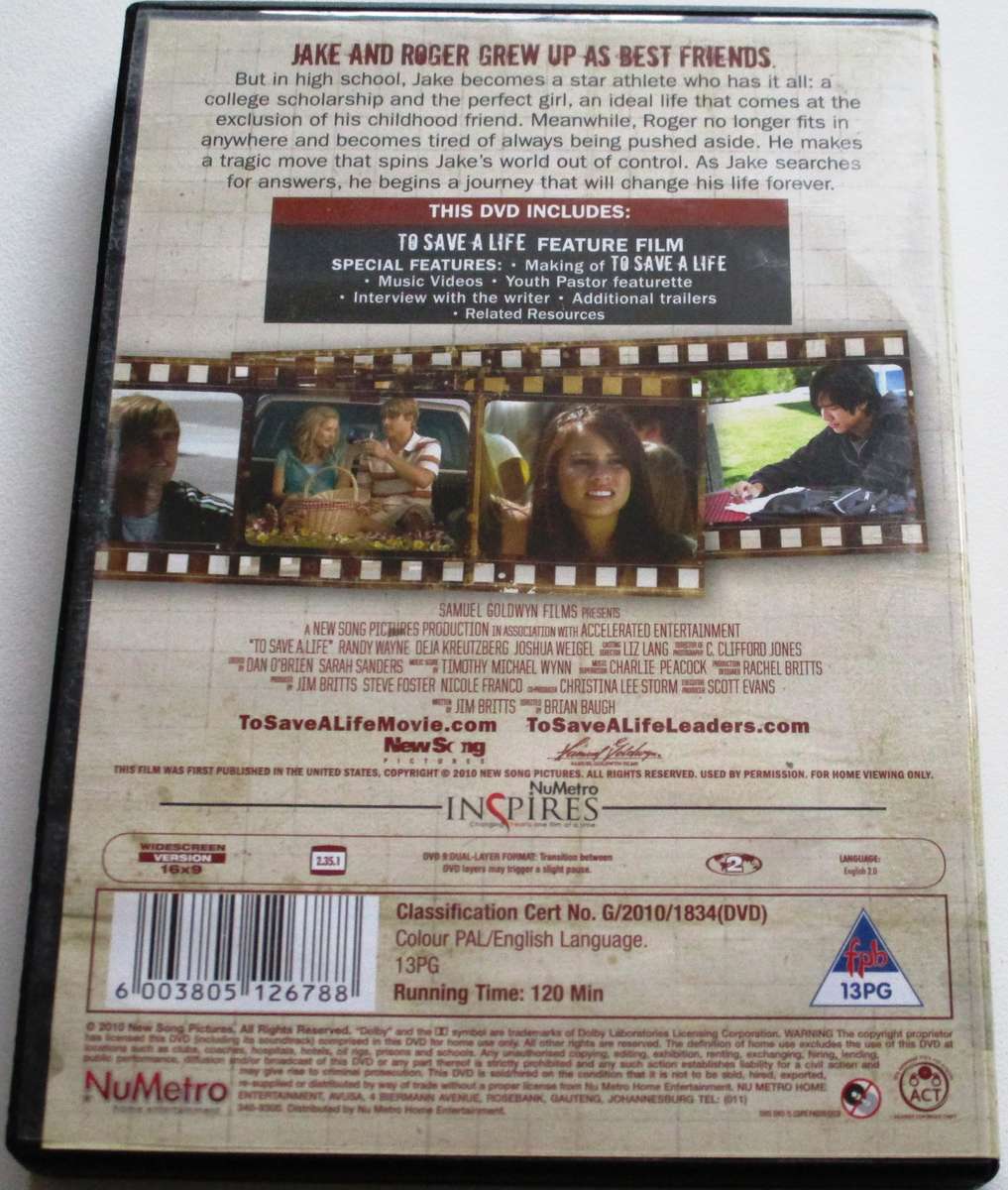 TO SAVE A LIFE DVD [BBOX 14]