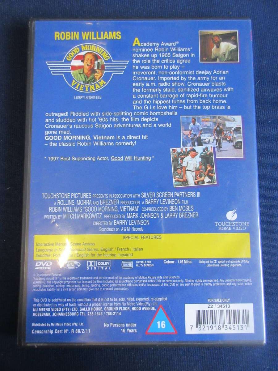 Good Morning, Vietnam Wide Screen DVD Robin Williams [BBOX 4] Region 2