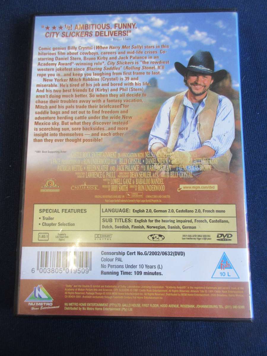 City Slackers DVD Billy Crystal Daniel Stern Bruno Kirby [BBOX 1] region 2