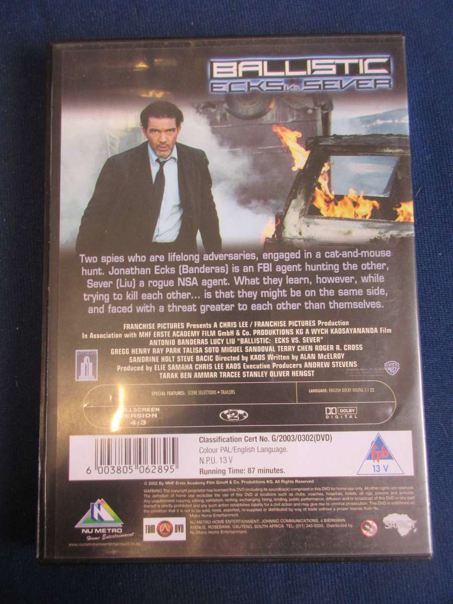 Ballistic Ecks VS Sever DVD Antonio Banderas Lucy Lu [BBOX 1] region 2