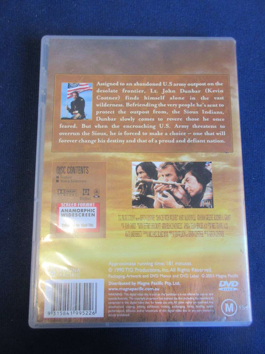 Dances With Wolves DVD Kevin Costner [BBOX 2] Region 2