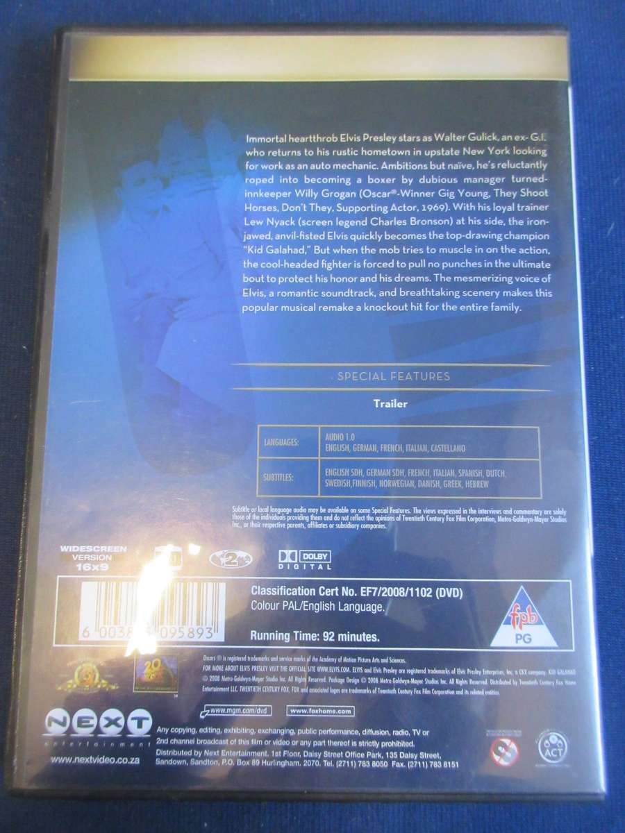 Kid Galahad DVD Elvis Presley [BBOX 3] Region 2