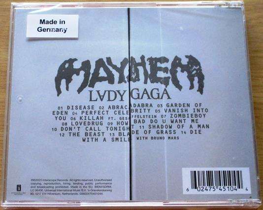 LADY GAGA Mayhem CD