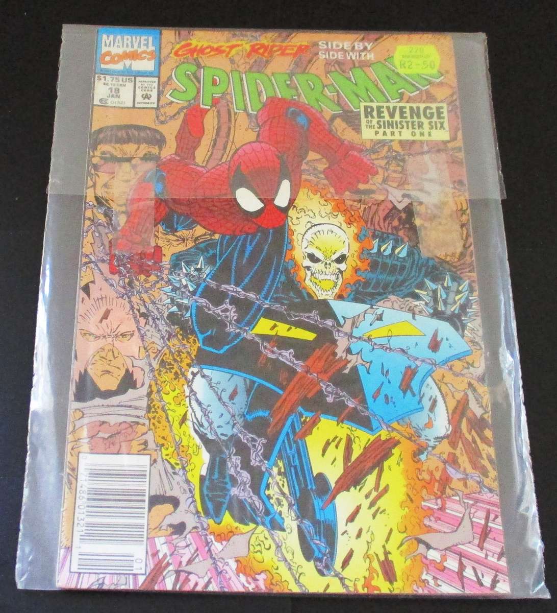 MARVEL Comics SPIDER-MAN + GHOST RIDER Revenge of the Sinister Six Part One #18 Jan 1991 [Box 5]