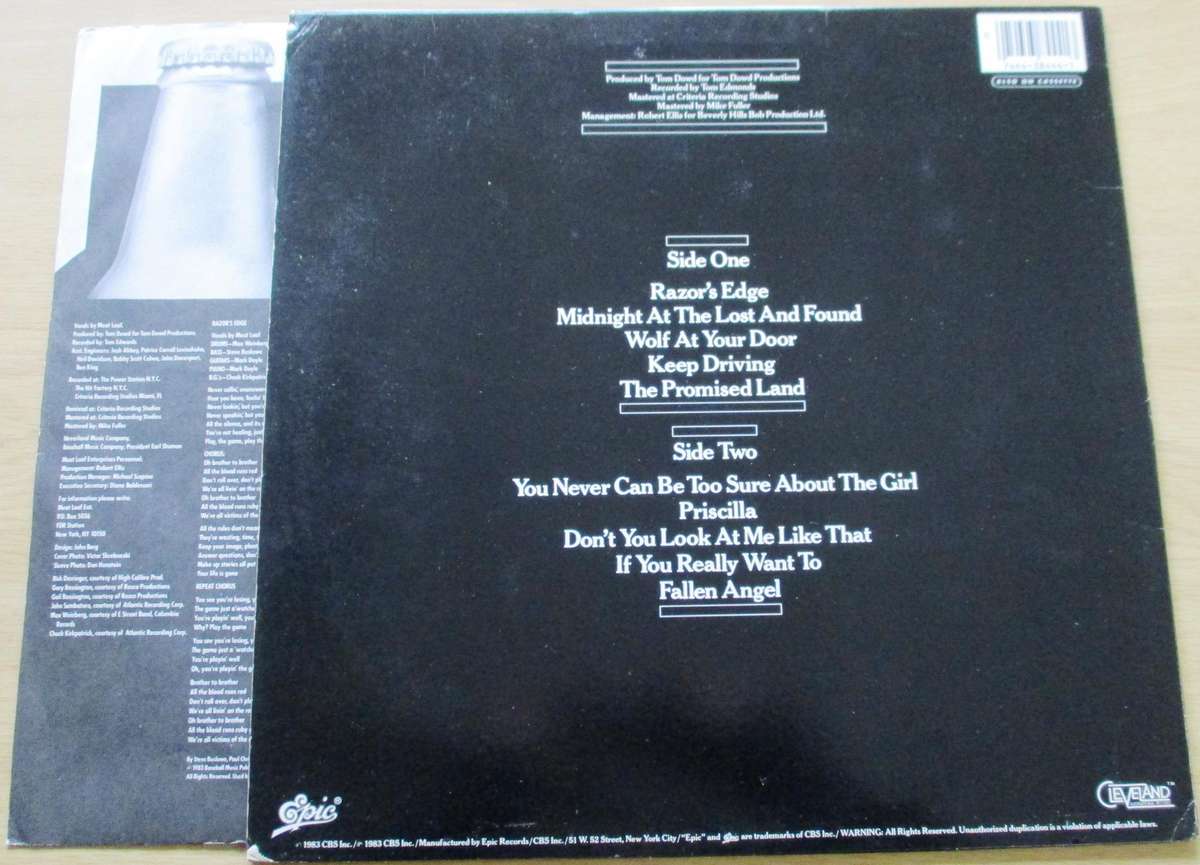 MEAT LOAF Midnight of the Lost and Found LP VINYL RECORD