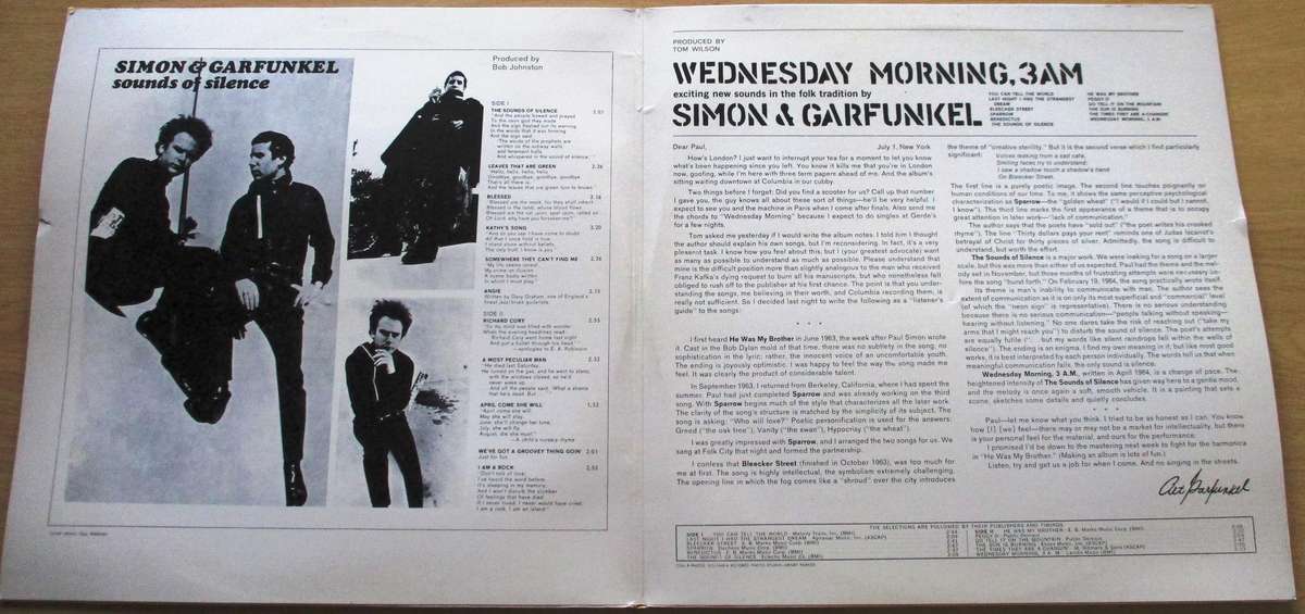SIMON & GARFUNKEL Sounds of Silence + Wednesday Morning 3am 2xLP VINYL RECORD