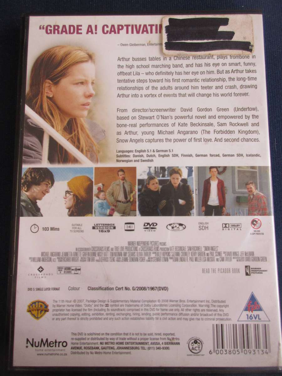 Snow Angels DVD Kate Beckinsale Sam Rockwell [BBOX 3] REGION 2