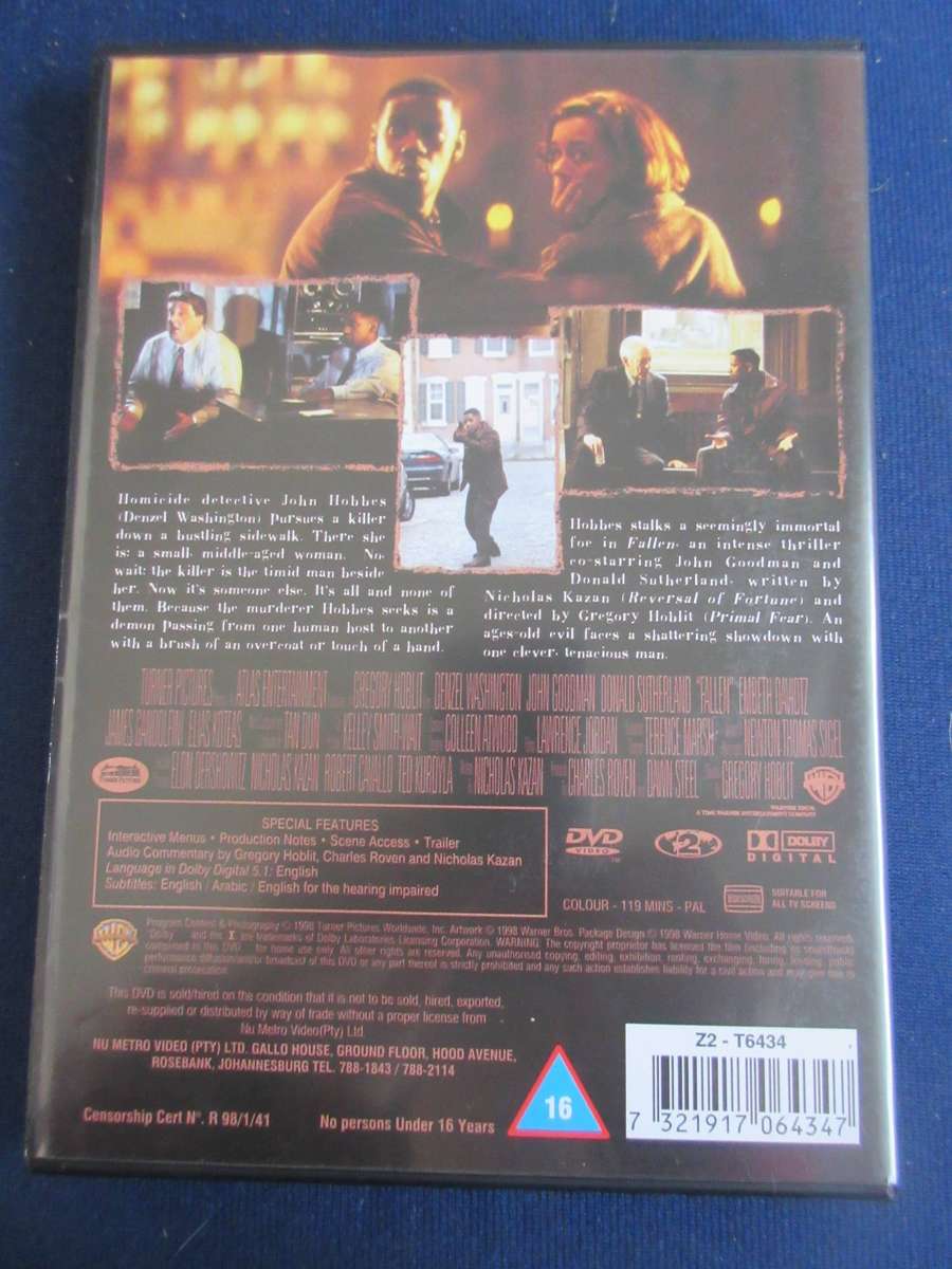 Fallen DVD Denzel Washington John Goodman [BBOX 4] REGION 2