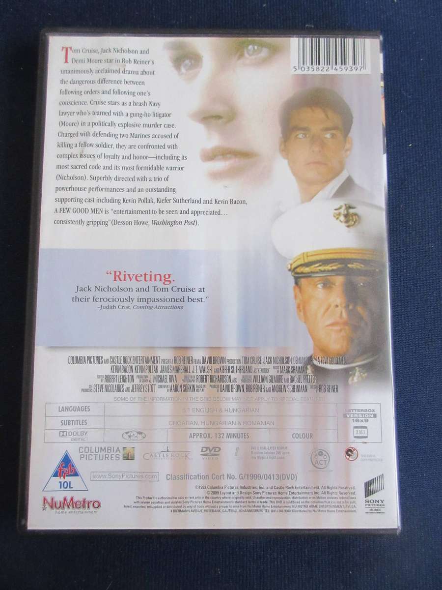 A Few Good Men DVD Tom Cruise Jack Nicholson Demi Moore [BBOX 7] Region 2