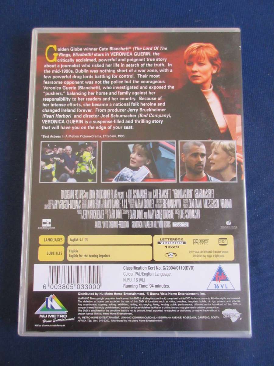Veronica Guerin DVD Cate Blanchett [BBOX 4] Region 2