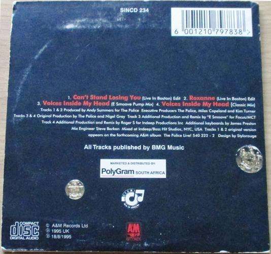 THE POLICE Can't Stop Losing You Live CD [card sleeve box]