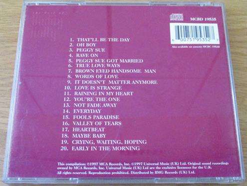 BUDDY HOLLY The Best of CD [Shelf Z x 1]