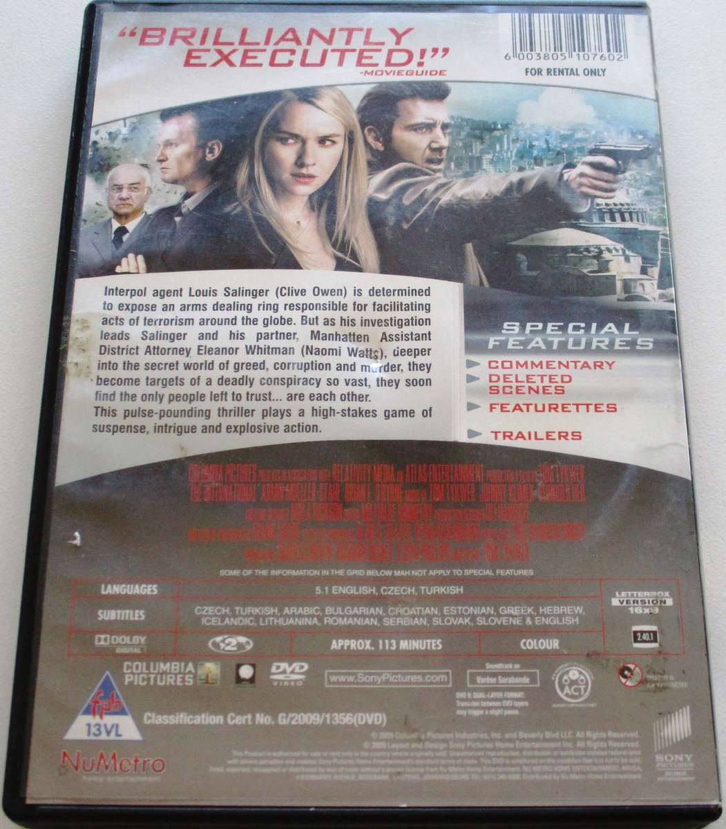 THE INTERNATIONAL Naomi Watts DVD [BBOX 5]
