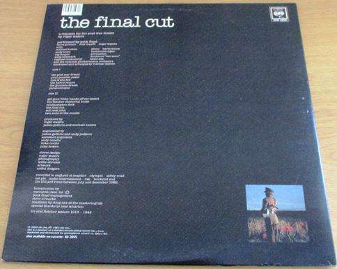 PINK FLOYD The Final Cut 1983 South African Pressing LP VINYL Record [JDB 2855 - SA]