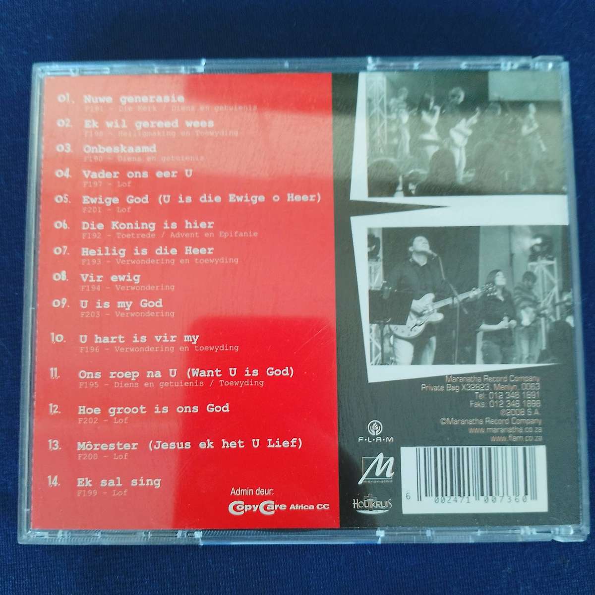 ONBESKAAMD Live CD+DVD [AFRIKAANS-Religious BOX 6]