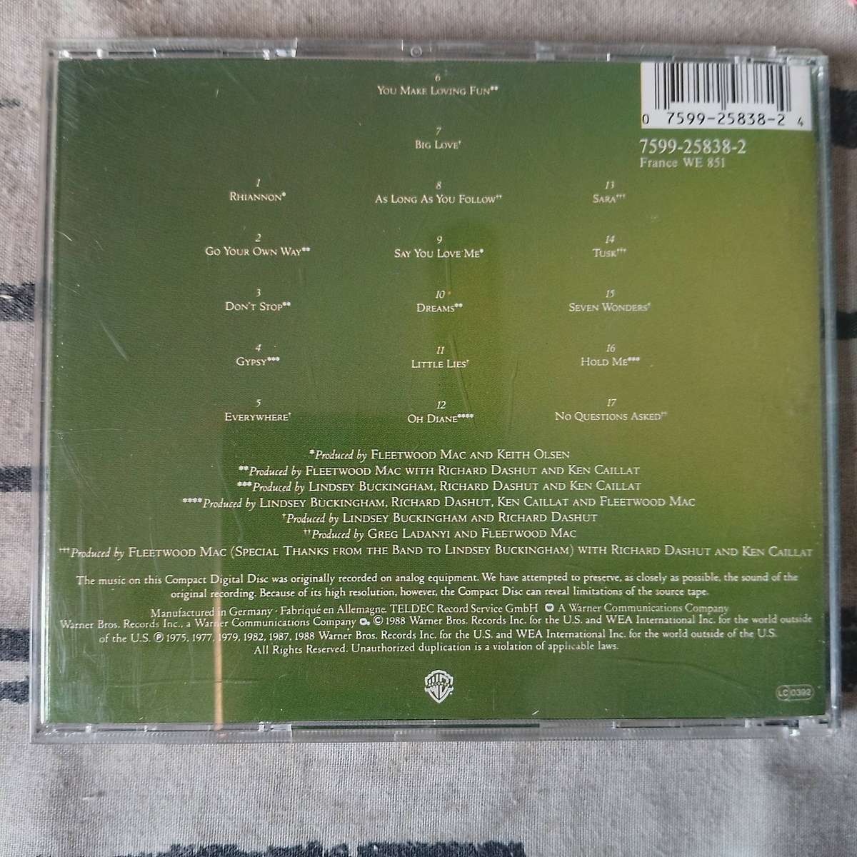 FLEETWOOD MAC Greatest Hits CD [Z Box 1]