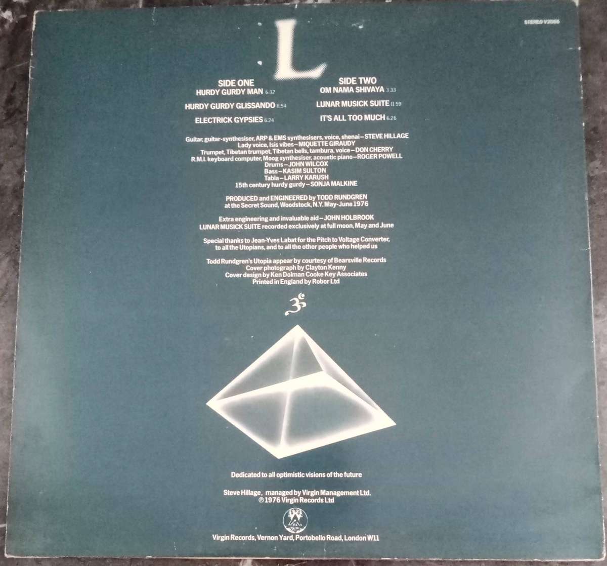 STEVE HILLAGE L V 2066 UK 1976 LP VINYL Record