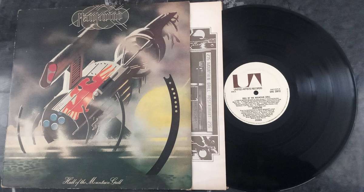 HAWKWIND Hall of the Mountain Grill LP VINYL Record *scratched*