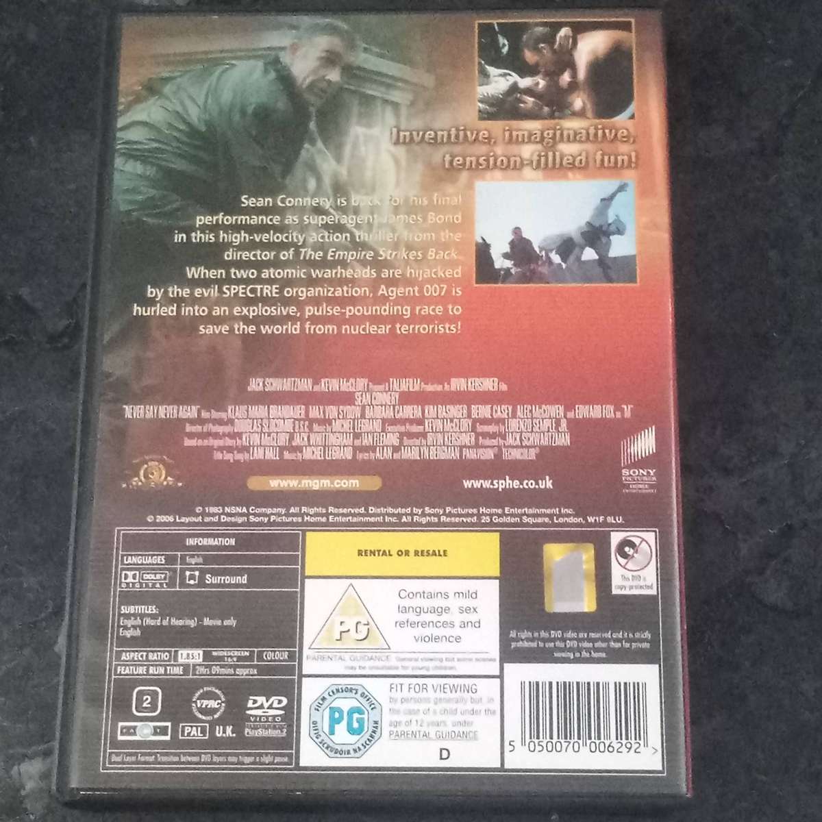 007 NEVER SAY NEVER AGAIN DVD [SHELF Dx1]