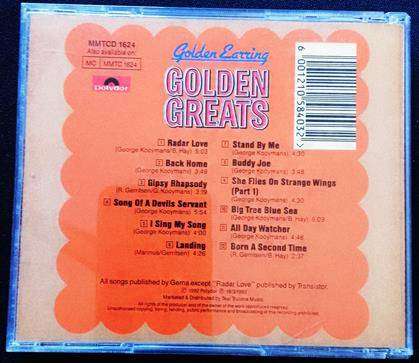 GOLDEN EARRING Golden Greats CD [Zx3]