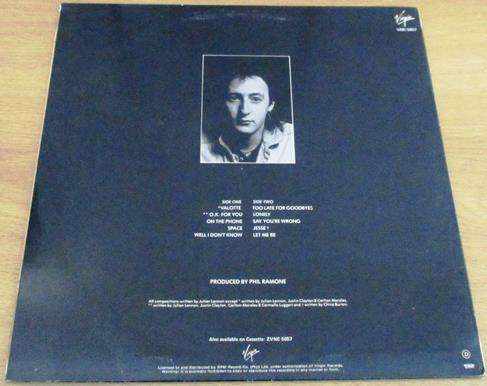 JULIAN LENNON Valotte LP VINYL Record