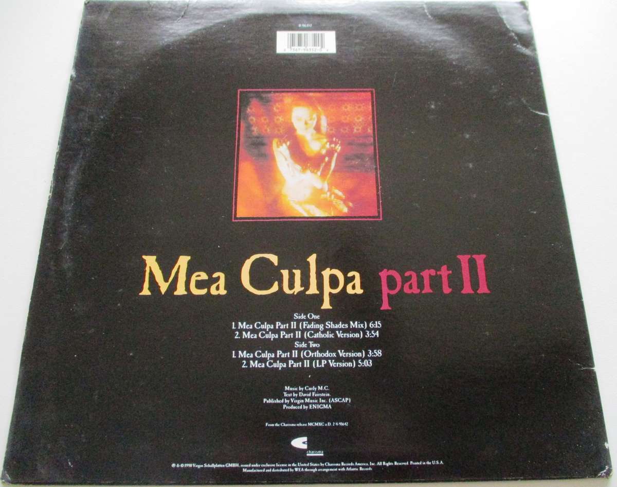 ENIGMA MEA CULPA Part III 12" Maxi Single VINYL Record
