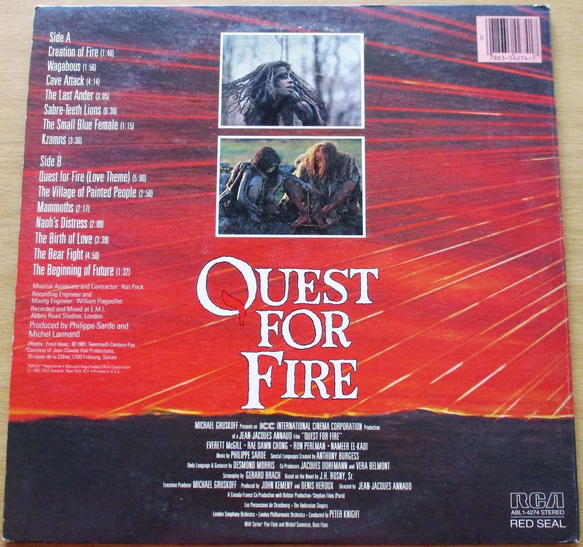 QUEST FOR FIRE O.S.T. LP VINYL Record