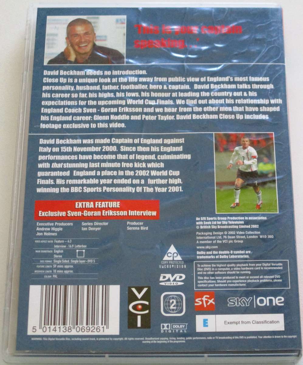 DAVID BECKHAM Close Up DVD [BBOX 5]