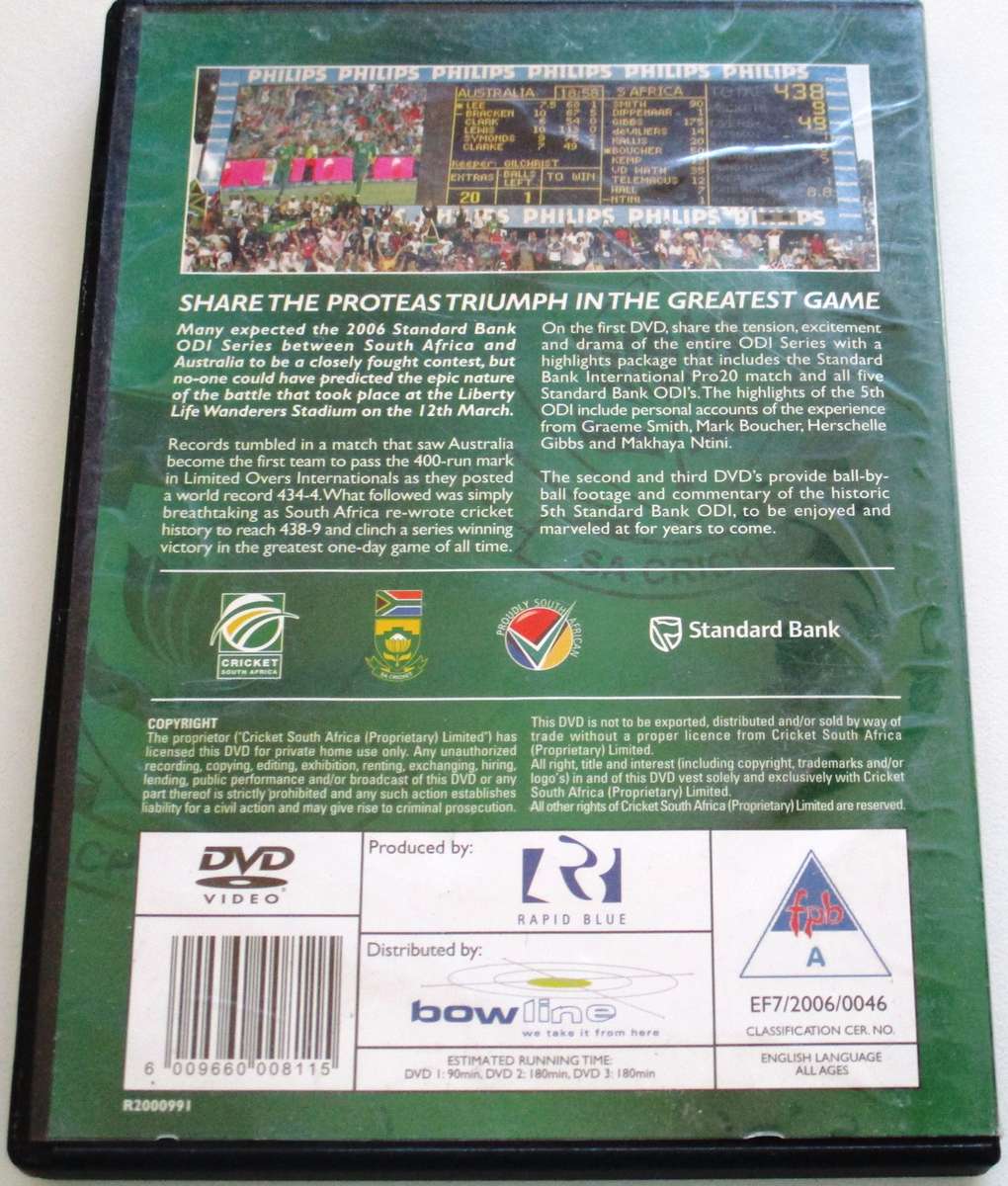 438 The Greatest One Day Game CRICKET 3xDVD [BBOX 5]