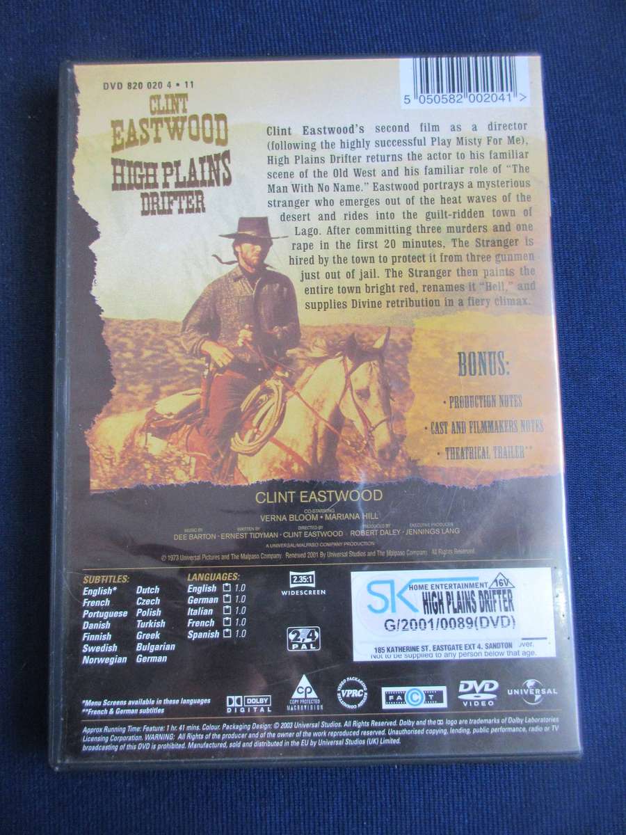 High Plans Drifter DVD Clint Eastwood  [BBOX 6] Region 2
