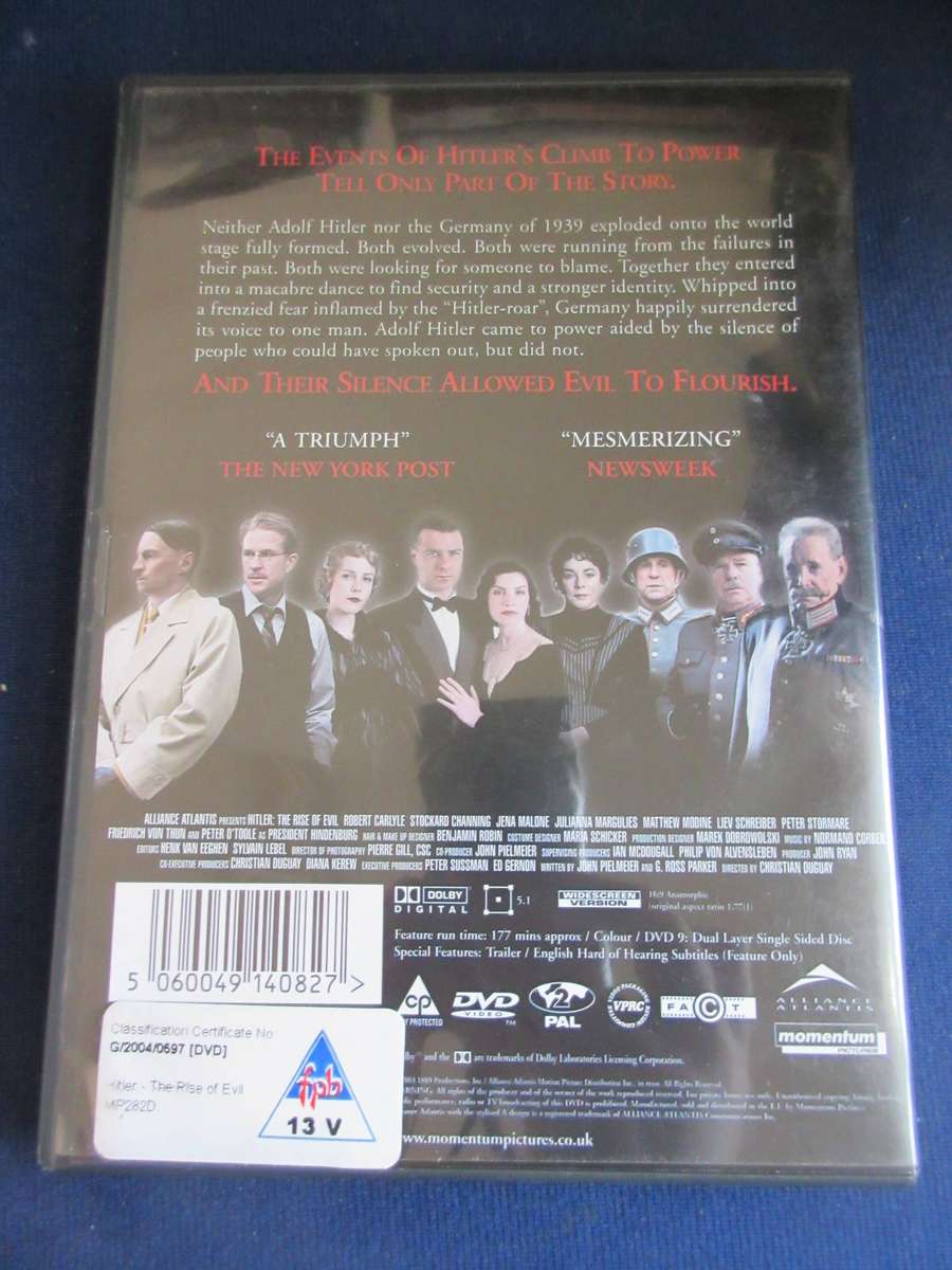 Hitler The Rise Of Evil DVD Robert Carlyle [BBOX 7] Region 2