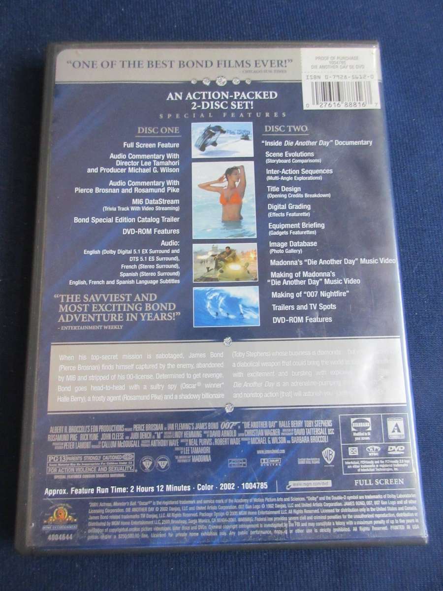 Die Another Day 007 James Bond Special Edition 2-Disc Set DVD  [BBOX 7] Region 1