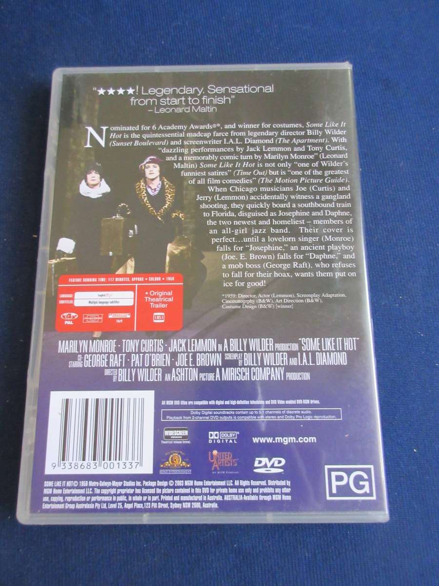 Some Like It Hot DVD Marilyn Monroe [BBOX 7] Region 4